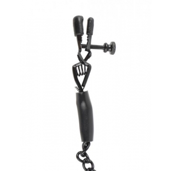 Fetish Fantasy Adjustable Nipple Chain Clamps Black