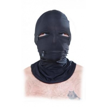 Fetish Fantasy Black Zipper Face Hood O/S