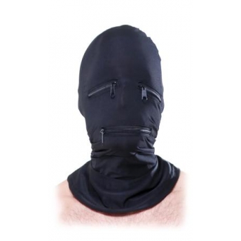 Fetish Fantasy Black Zipper Face Hood O/S