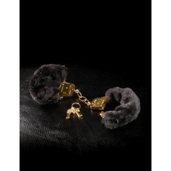 Deluxe Furry Cuffs Black Handcuffs