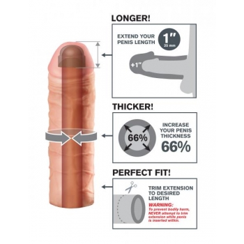 Fantasy X-tensions Mega 1 Inch Penis Extension Beige