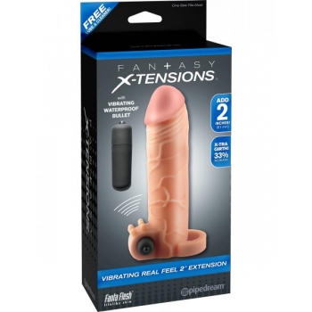 Vibrating Real Feel 2 Inches Extension - Beige