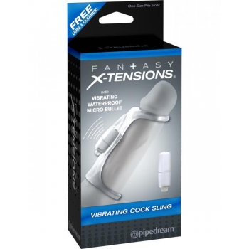 Fantasy X-Tensions Vibrating Cock Sling Clear