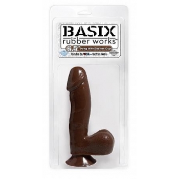 Basix 6.5in Dong W/Suction Cup Brown