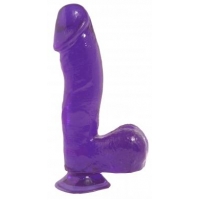 Basix Rubber Works 6.5 inches Purple Dong with Suction Cup