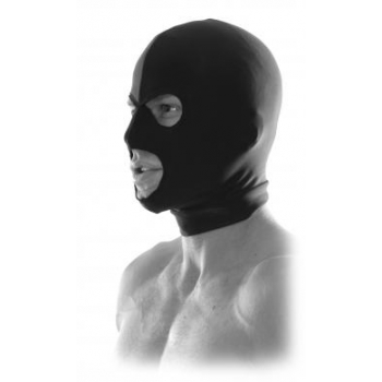 Fetish Fantasy Black Spandex 3 Hole Hood O/S