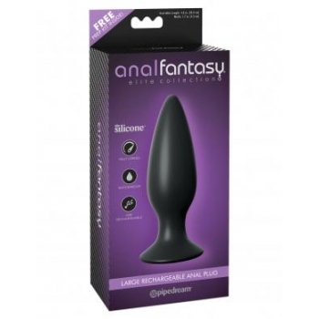 Anal Fantasy Elite Large Rechargeable Anal Plug - Black