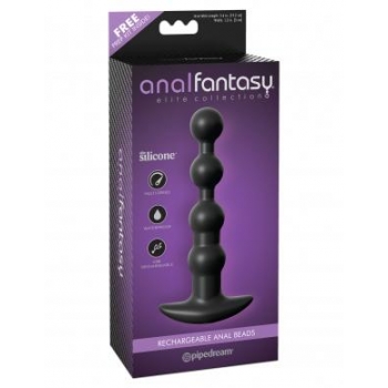 Anal Fantasy Elite Rechargeable Anal Beads - Black