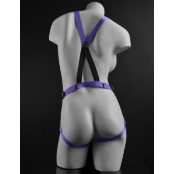 Dillio 7 inches Strap On Suspender Harness Set Purple