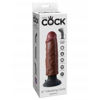 King Cock 6 inches Cock - Brown Vibrating Dildo