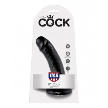 King Cock 6 Inches Cock Black