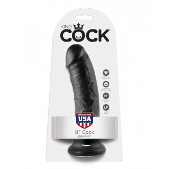 King Cock 8 Inch Dildo - Black