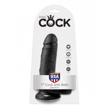 King Cock 7 Inches Cock Balls Black