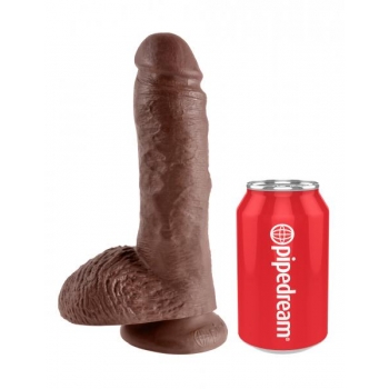 King Cock 8 Inches Cock Balls Brown