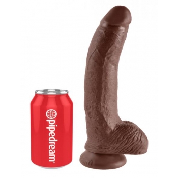 King Cock 9 Inches Cock with Balls - Brown