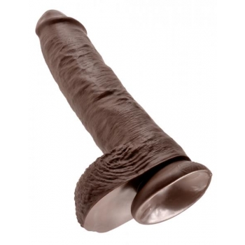 10 Inches C*ck Balls - Brown