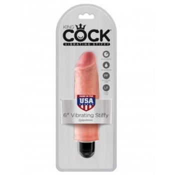 King Cock 6 inches Vibrating Stiffy Beige