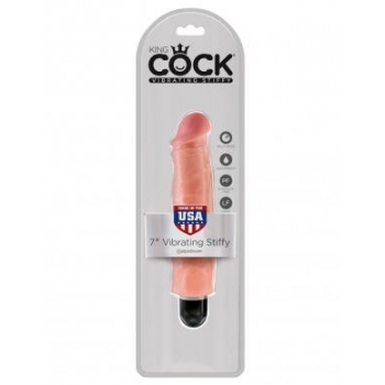 King Cock 7 inches Vibrating Stiffy Beige