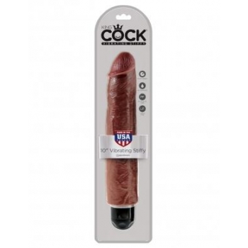 King Cock 10 inches Vibrating Stiffy Brown