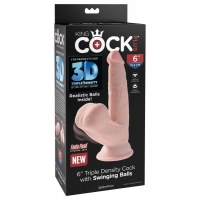 King Cock Triple Density Plus 6in Cock with Swinging Balls