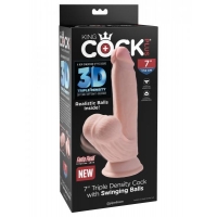 King Cock Triple Density Plus 7in Cock with Swinging Balls