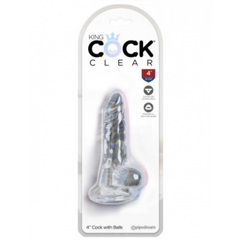 King Cock Clear 4 Inches Cock with Balls