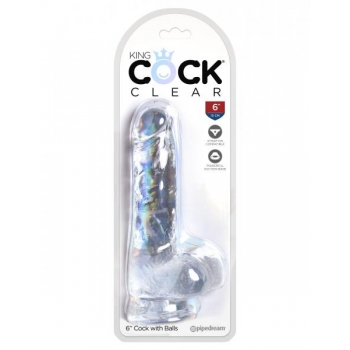 King Cock Clear 6 inches Cock with Balls