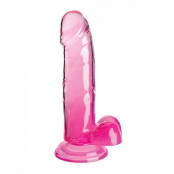 King Cock Clear 7in W/ Balls Pink