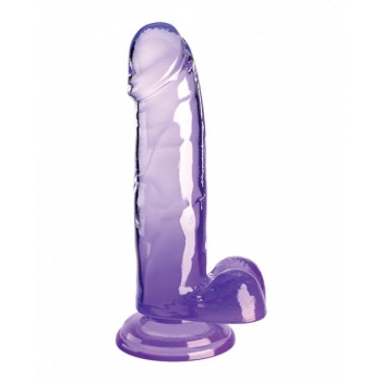 King Cock Clear 7 Inch with Balls - Purple