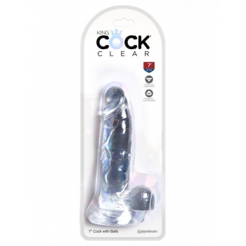 King Cock Clear 7 inches Cock with Balls