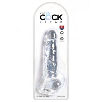 King Cock Clear 8 Inches Cock with Balls