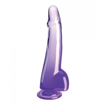 King Cock Clear 10-Inch Dildo with Balls Purple