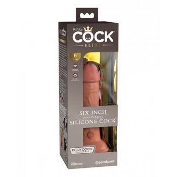 King Cock Elite 6 Inch Dual Density Tan