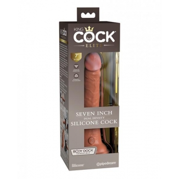 King Cock Elite 7 In Dual Density - Tan