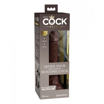 King Cock Elite 7 In Dual Density Brown