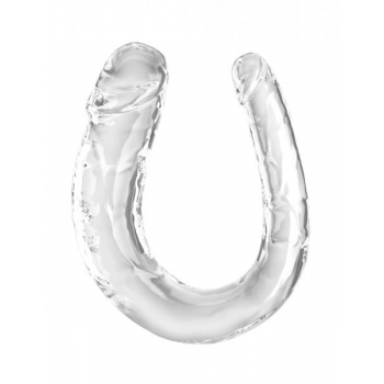 King Cock Clear Medium Double Trouble Dildo - Realistic Design