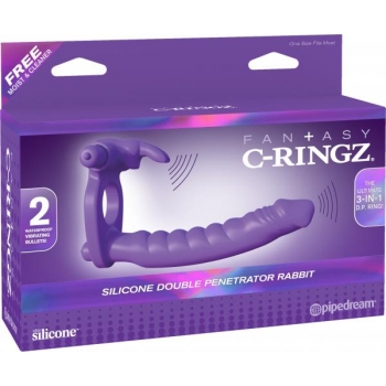 Fantasy C-Ringz Double Penetrator Rabbit Purple