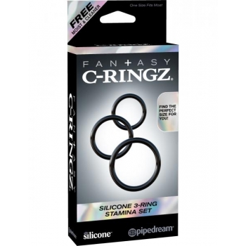 Fantasy C-Ringz Silicone 3 Ring Stamina Set Black