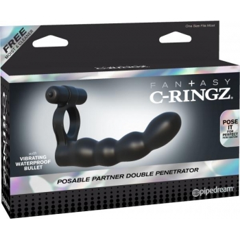 Fantasy C-Ringz Posable Partner Penetrator Black