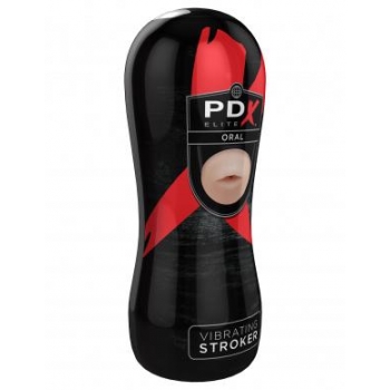 PDX Elite Vibrating Oral Stroker Beige