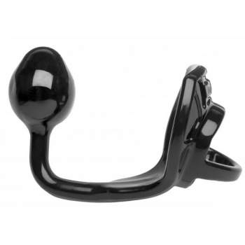 Armour Tug Lock Cock Ring - Black