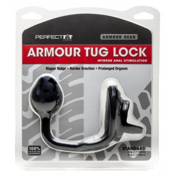 Armour Tug Lock Cock Ring - Black