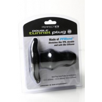 Double Tunnel Plug Black Medium