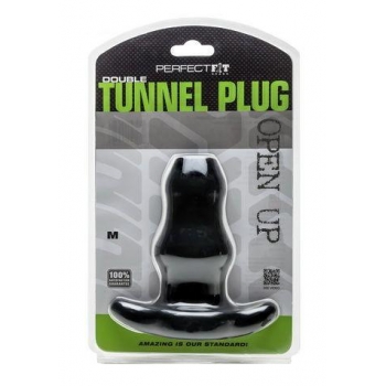 Double Tunnel Plug Black Medium