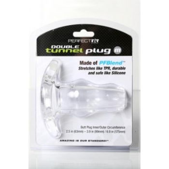 Double Tunnel Plug Medium Clear