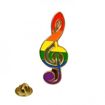 Gaysentials Lapel Pin Rainbow Musical Note - Pride Accessory