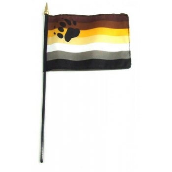 Gaysentials Bear Stick Hand Held Flag - 4x6 inches