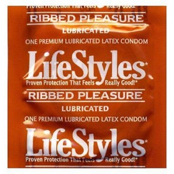 Lifestyles Condom Ribbed Pleasure Lubricated - 3 Pack