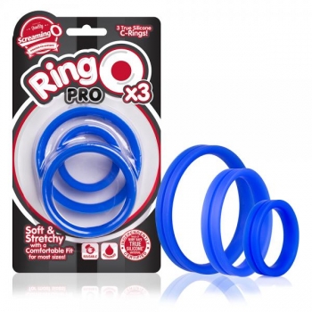Ringo Pro X3 Blue 3 Silicone Cock Rings