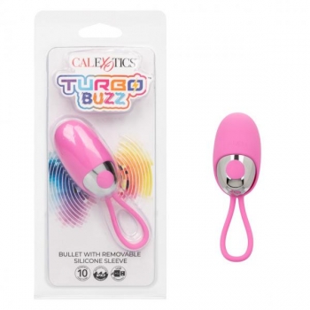 Turbo Buzz Bullet with Removable Sleeve in Pink